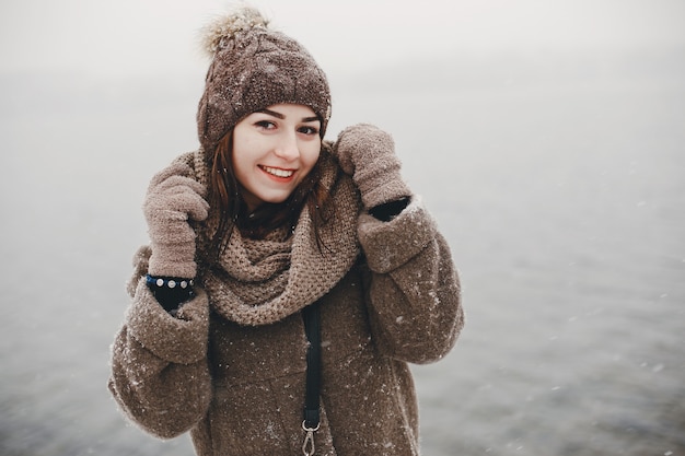 Girl and snow