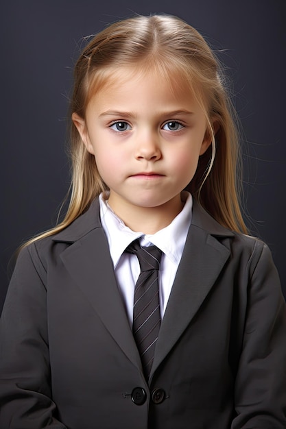 a girl in a suit