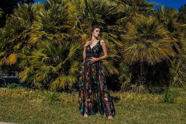 Girl in a summer evening dress