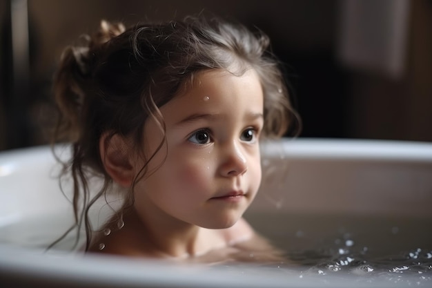 Girl taking bath Generate Ai