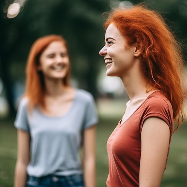 girl talking with another girl in the open environment with smiling faces