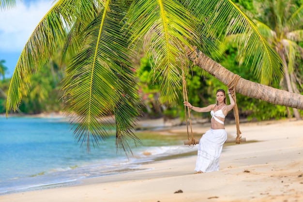 Girl on a tropical island