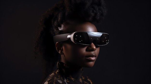 Girl in VR glasses Illustration AI GenerativexA