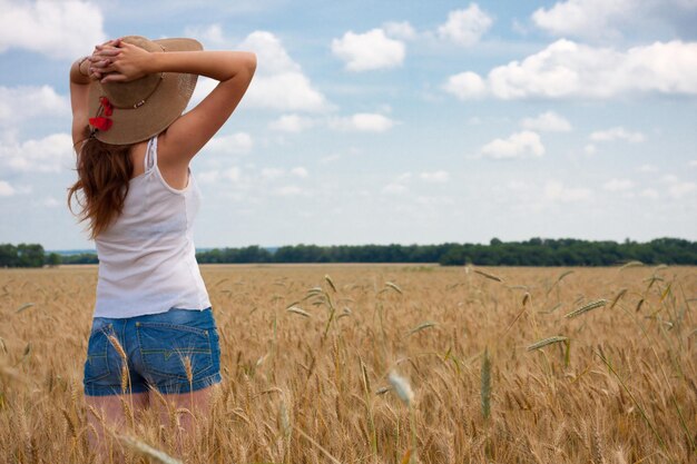 Girl on a wheat field