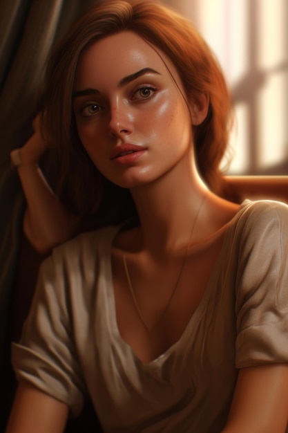 A girl in a white shirt with a golden necklace