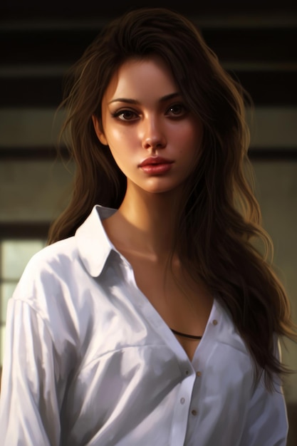 A girl in a white shirt