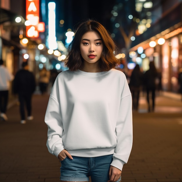 A girl in white t shirt