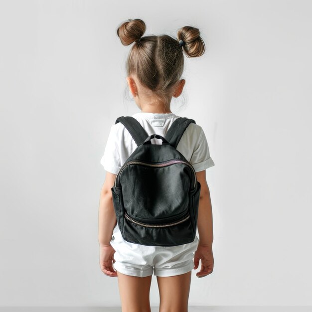 Photo a girl with a backpack that says  little girl  on it