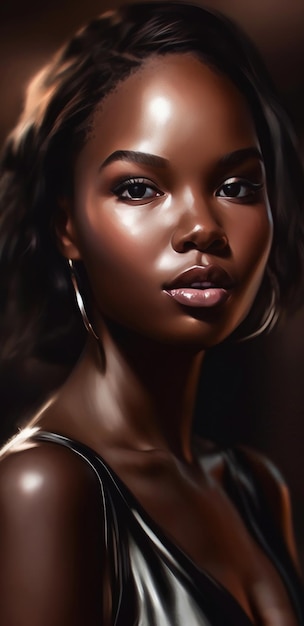 A girl with a black skin