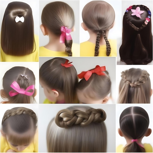 Photo a girl with a bow in her hair