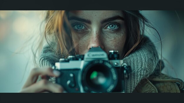 Photo girl with camera