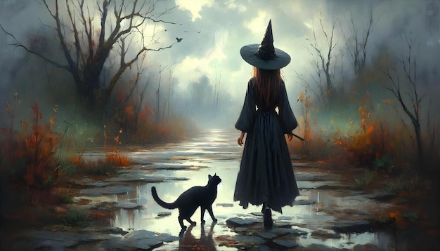 a girl with a cat and a cat in the rain