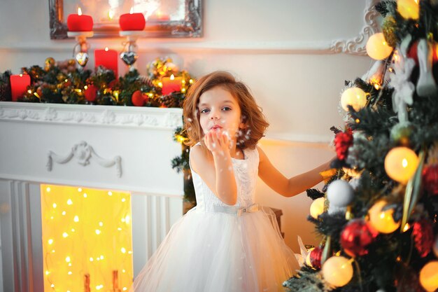 Girl with Christmas decoration