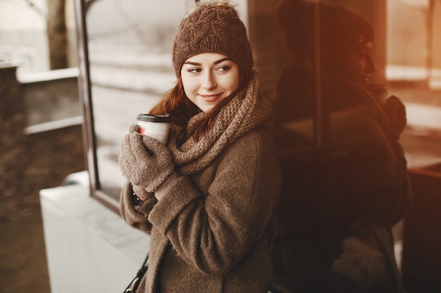 Girl with coffee