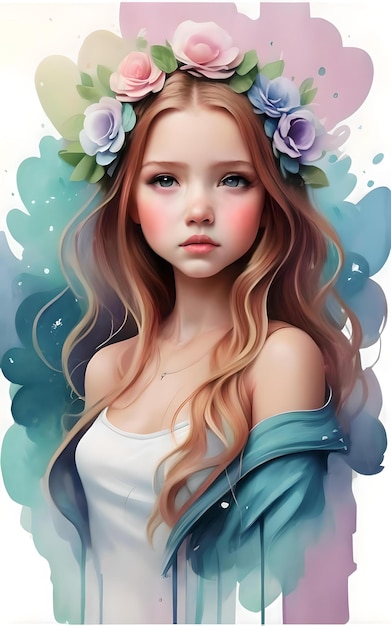 A girl with a flower in her hair