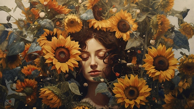 girl with flowers