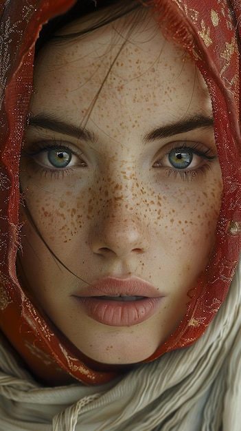 a girl with freckles on her face and the sun on her face