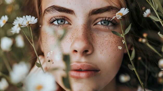 a girl with freckles on her face and the words  freckles  on her face