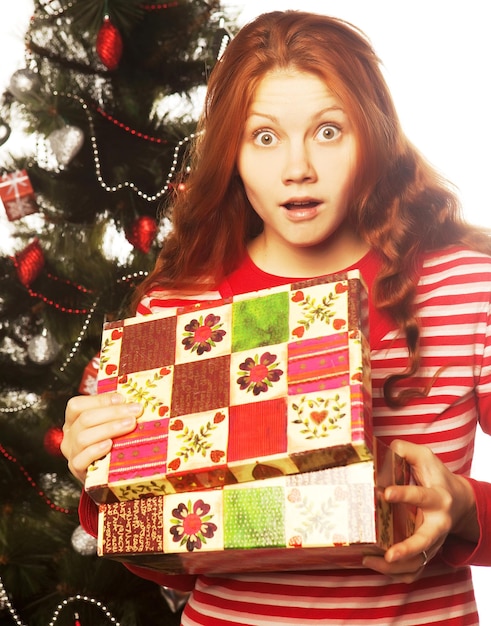 Girl with gift box