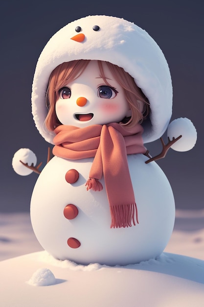 A girl with a hat and a hat that says'snowman '