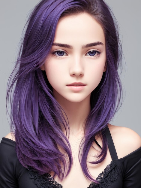 The girl with the purple hair