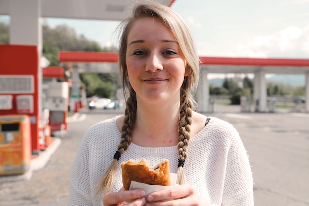 Girl with a sandwich