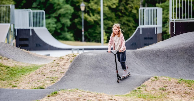 Girl with scooter