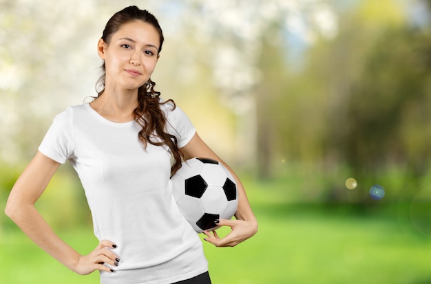 Girl with soccer ball