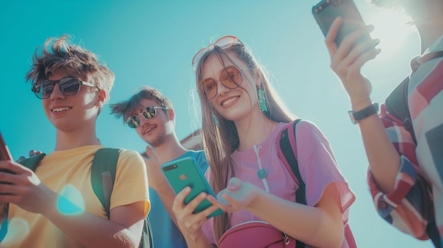 a girl with sunglasses on her head and a girl wearing sunglasses and a backpack