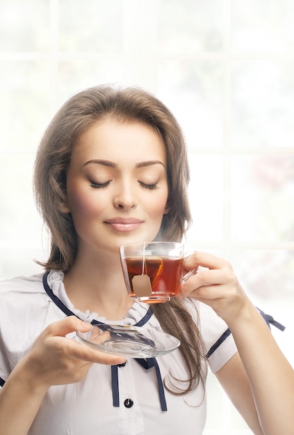 girl with tea