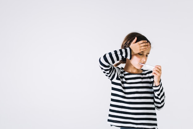 Girl with thermometer