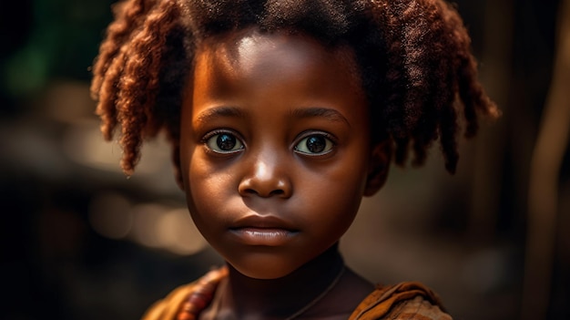 A girl with the word africa on her face