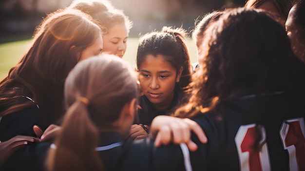 Girls Enjoying a Game of Football Together