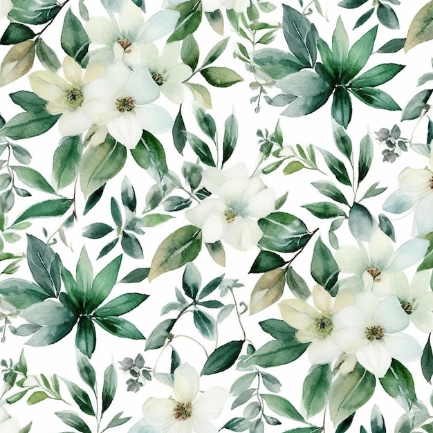 Girly flower pattern for repeat design Generative AI