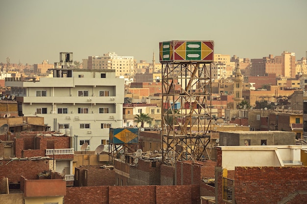 Giza city at  morning sunrise Cairo Egypt