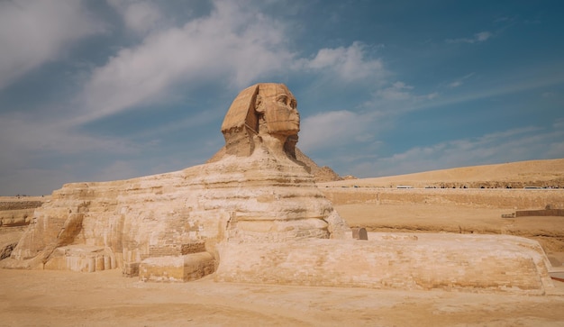 Giza Pyramids and Sphinx close up view