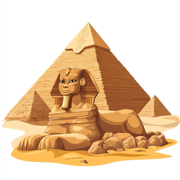 Photo giza pyramids and sphinx