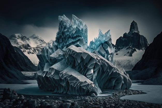 Glacial sculptures AI generated