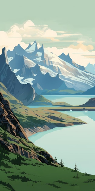 Glacier Bay National Park And Preserve Lofi Design A Beautiful Landscape