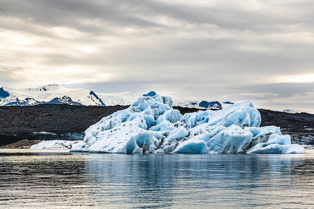 Glacier Lagoon in Jokulsarlon Iceland during sunset