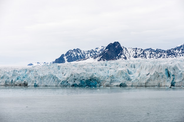 Glacier on Svalbard, Arctic - view from expedition vessel