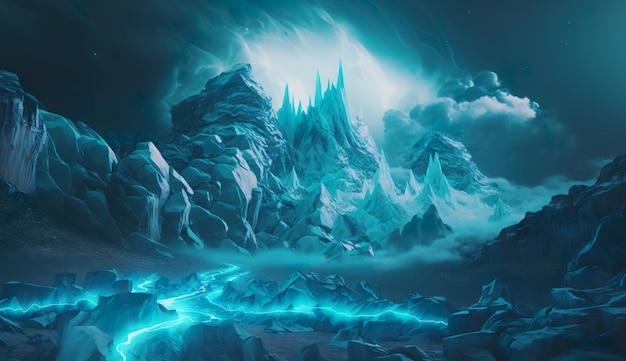 Glaciers and ice formations ai generate