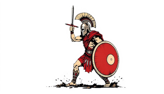 Photo gladiator spartan illustration isolated in white background