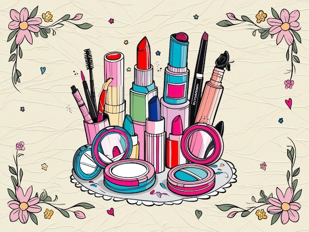 Photo glamorous makeup coloring pages for beauty lovers