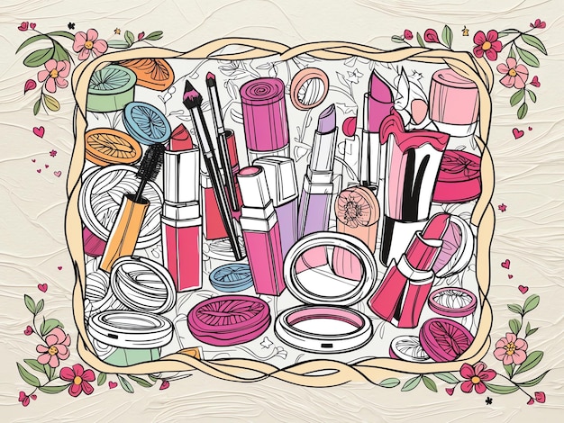 Photo glamorous makeup coloring pages for beauty lovers