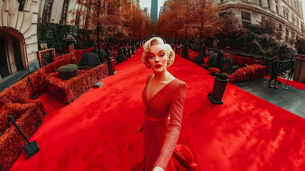 Photo a glamorous red carpet shot of marilyn monroe