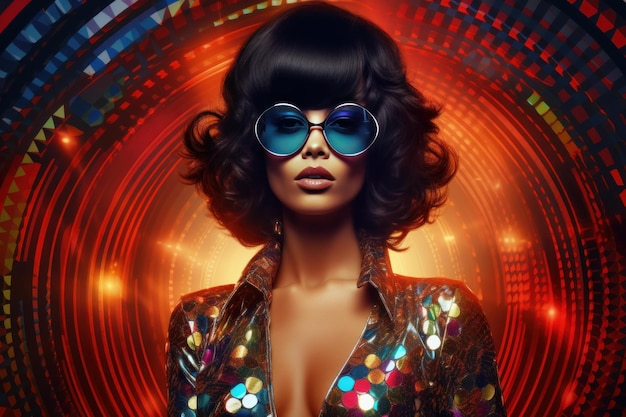 Glamorous woman with vintage hairstyle and sunglasses