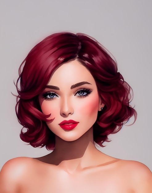 Glamour fashion beauty woman face illustration