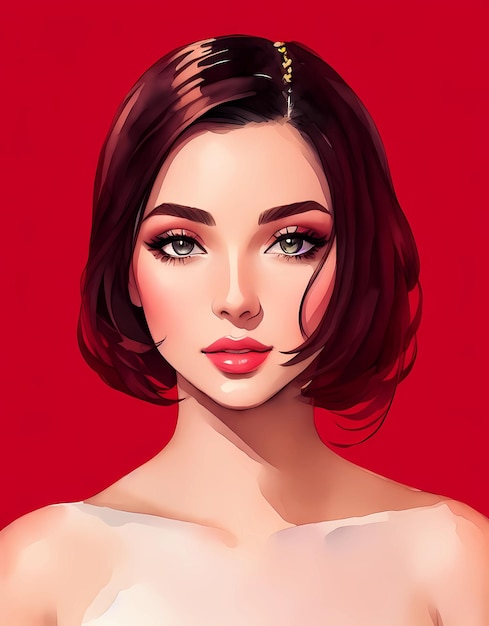 Glamour fashion beauty woman face illustration