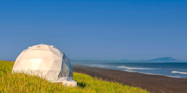 Glamping on the shores of the Pacific Ocean on the Kamchatka Peninsula